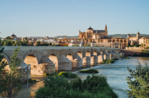 Ancient Roman Bridge spans the Guadalquivir River in Córdoba.