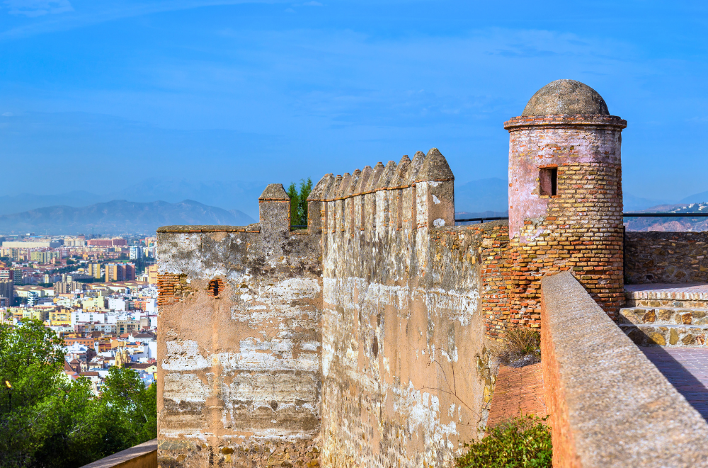 Ancient Alcazaba fortress walls overlooking Málaga