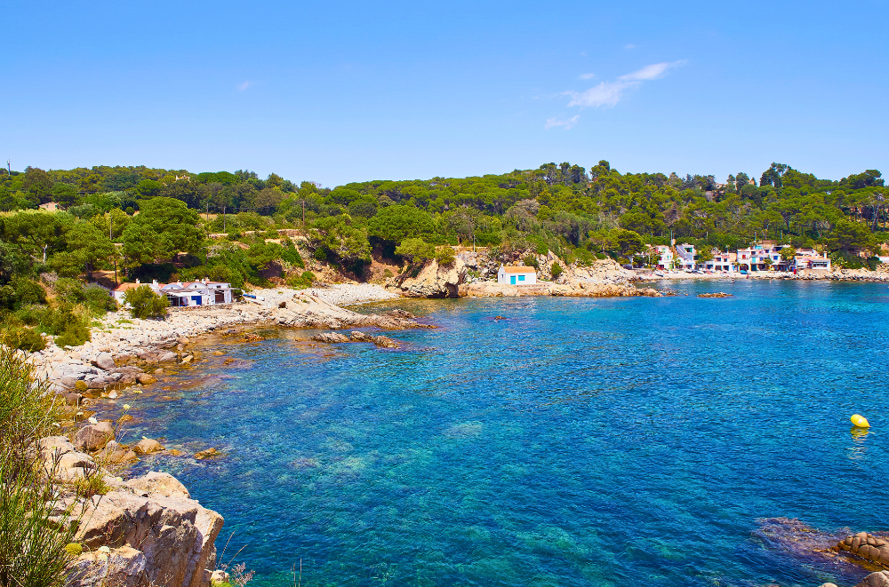 Cala s'Alguer, a Small fishing village beach near Palamós. One of the best beaches in Costa Brava