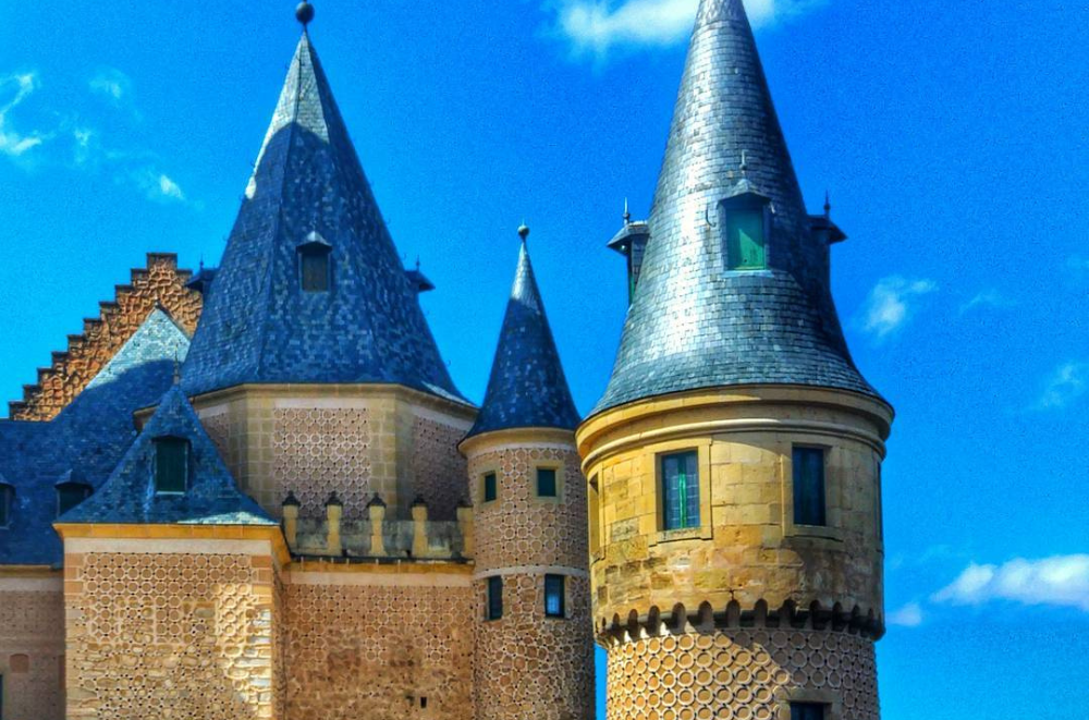Ornate towers of the Alcázar of Segovia